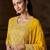 Yellow embroidered georgette anarkali-salwar-kameez