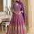 Purple embroidered georgette anarkali-salwar-kameez