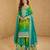 Green embroidered silk sharara salwar kameez