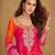 Pink embroidered silk sharara salwar kameez