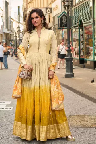 Cream embroidered silk silk-salwar-kameez