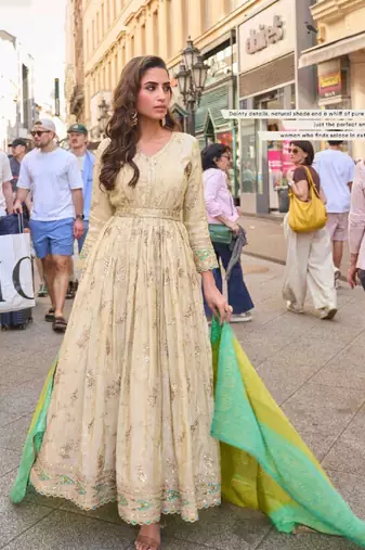 Cream embroidered silk silk-salwar-kameez