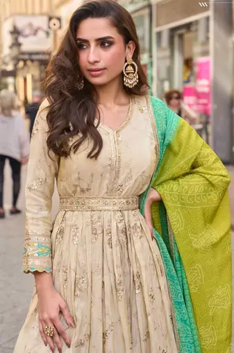Cream embroidered silk silk-salwar-kameez