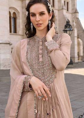 Beige embroidered silk party-wear-salwar-kameez 2