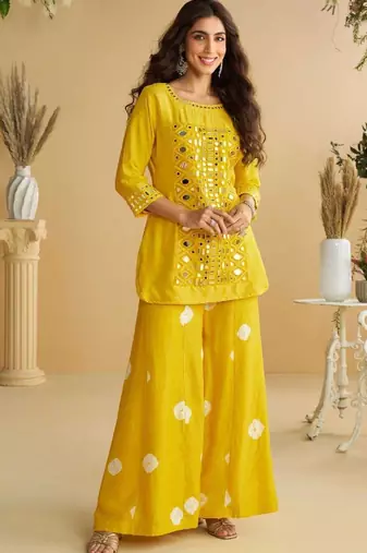 Yellow embroidered silk wedding-salwar-kameez
