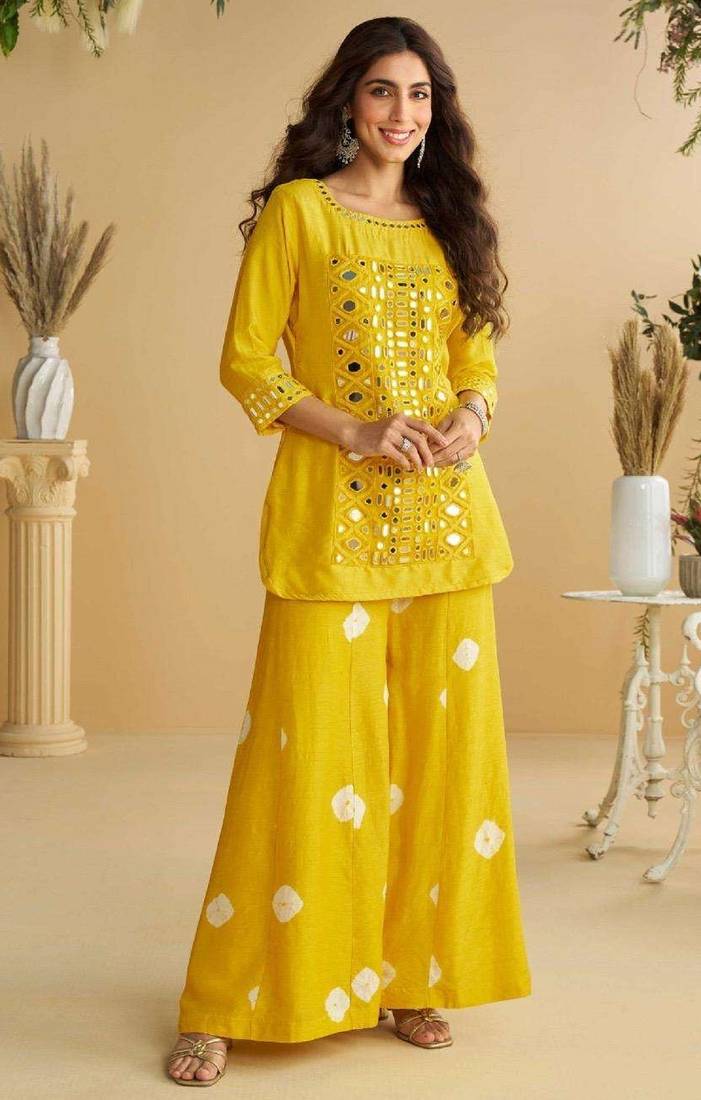 Yellow embroidered silk wedding-salwar-kameez