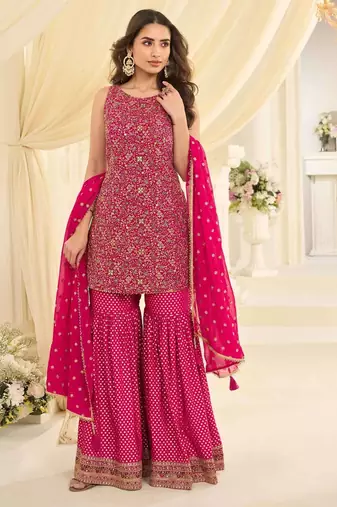 Pink embroidered silk pakistani-salwar-kameez