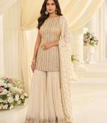 Cream embroidered silk pakistani-salwar-kameez