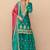 Turquoise embroidered silk sharara salwar kameez