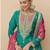 Turquoise embroidered silk sharara salwar kameez