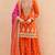 Orange embroidered silk sharara salwar kameez