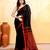 Women's black embellished handloom cotton saree