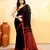 Women's black embellished handloom cotton saree
