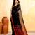 Women's black embellished handloom cotton saree