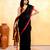 Women's black embellished handloom cotton saree