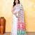 Women's white embellished cotton blend jamdani saree