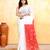 Women's white embellished cotton blend jamdani saree