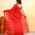 Women's red embellished cotton blend jamdani saree