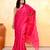 Women's rani pink embellished cotton blend jamdani saree