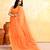 Women's orange embellished cotton blend jamdani saree