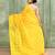 Women's yellow embellished cotton blend jamdani saree