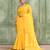 Women's yellow embellished cotton blend jamdani saree