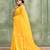 Women's yellow embellished cotton blend jamdani saree