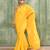 Women's yellow embellished cotton blend jamdani saree