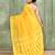 Women's yellow embellished cotton blend jamdani saree