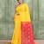 Women's yellow embellished cotton blend jamdani saree