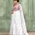 Women's white embellished cotton blend jamdani saree