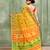 Women's yellow embellished cotton blend jamdani saree
