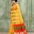 Women's yellow embellished cotton blend jamdani saree