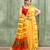 Women's yellow embellished cotton blend jamdani saree