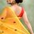 Women's yellow embellished cotton blend embroidery saree