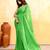 green embellished cotton blend zari check handloom saree