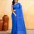 sky blue embellished cotton blend zari check handloom saree
