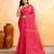 rani pink embellished cotton blend zari check handloom saree