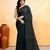 moss green embellished cotton blend zari check handloom saree