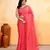 pink embellished cotton blend zari check handloom saree