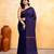 navy blue embellished cotton blend zari check handloom saree