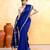 royel blue embellished cotton blend zari border handloom saree