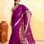 magenta embellished cotton blend zari border handloom saree
