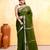 moss green embellished cotton blend zari border handloom saree
