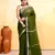 moss green embellished cotton blend zari border handloom saree