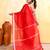 red embellished cotton blend zari border handloom saree