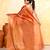 rust dual tone organic tissue saree with blouse piece