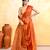rust dual tone organic tissue saree with blouse piece