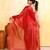red dual tone organic tissue saree with blouse piece