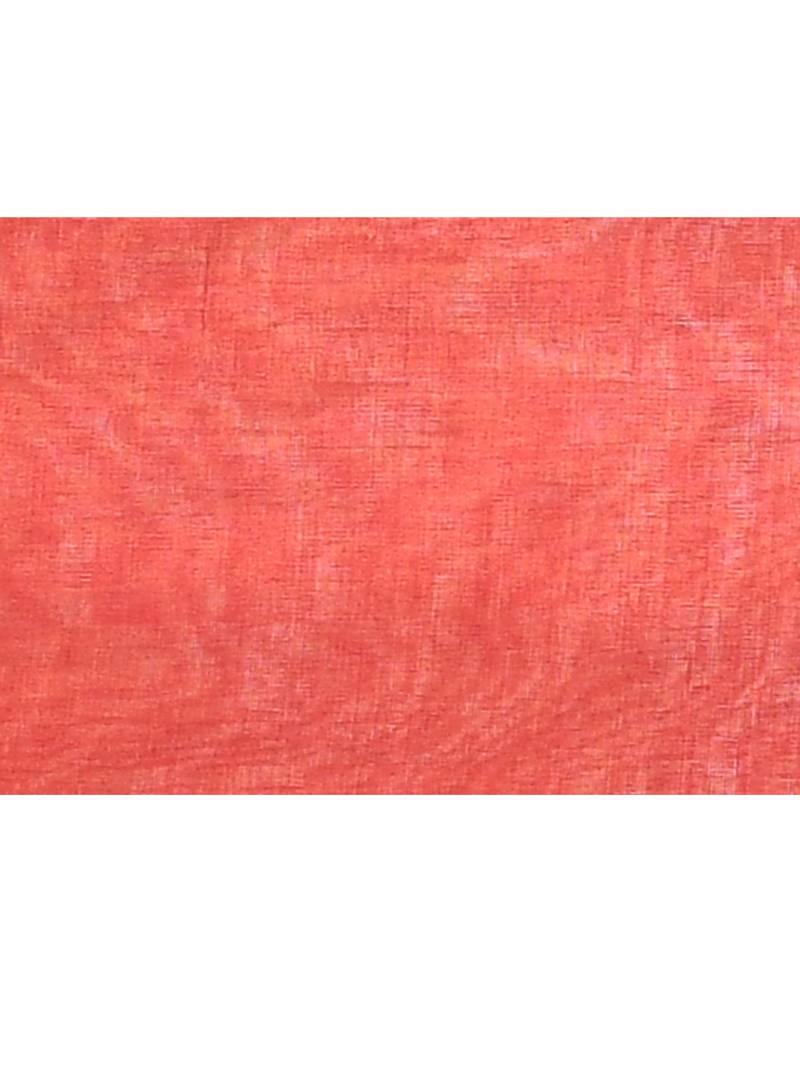 red dual tone organic tissue saree with blouse piece